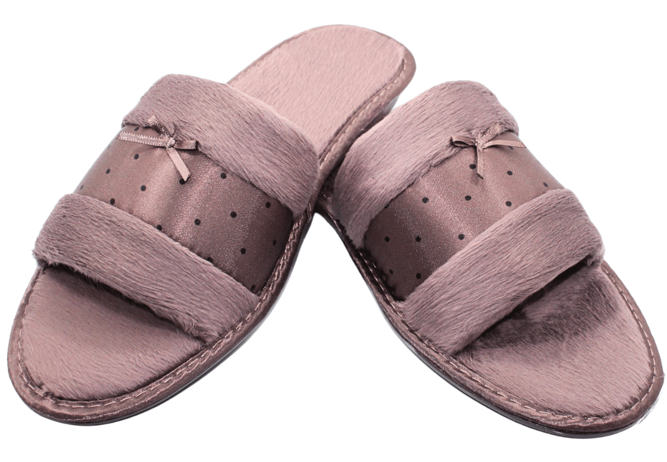 Dot Printed Open Toe Mocha - Image 2