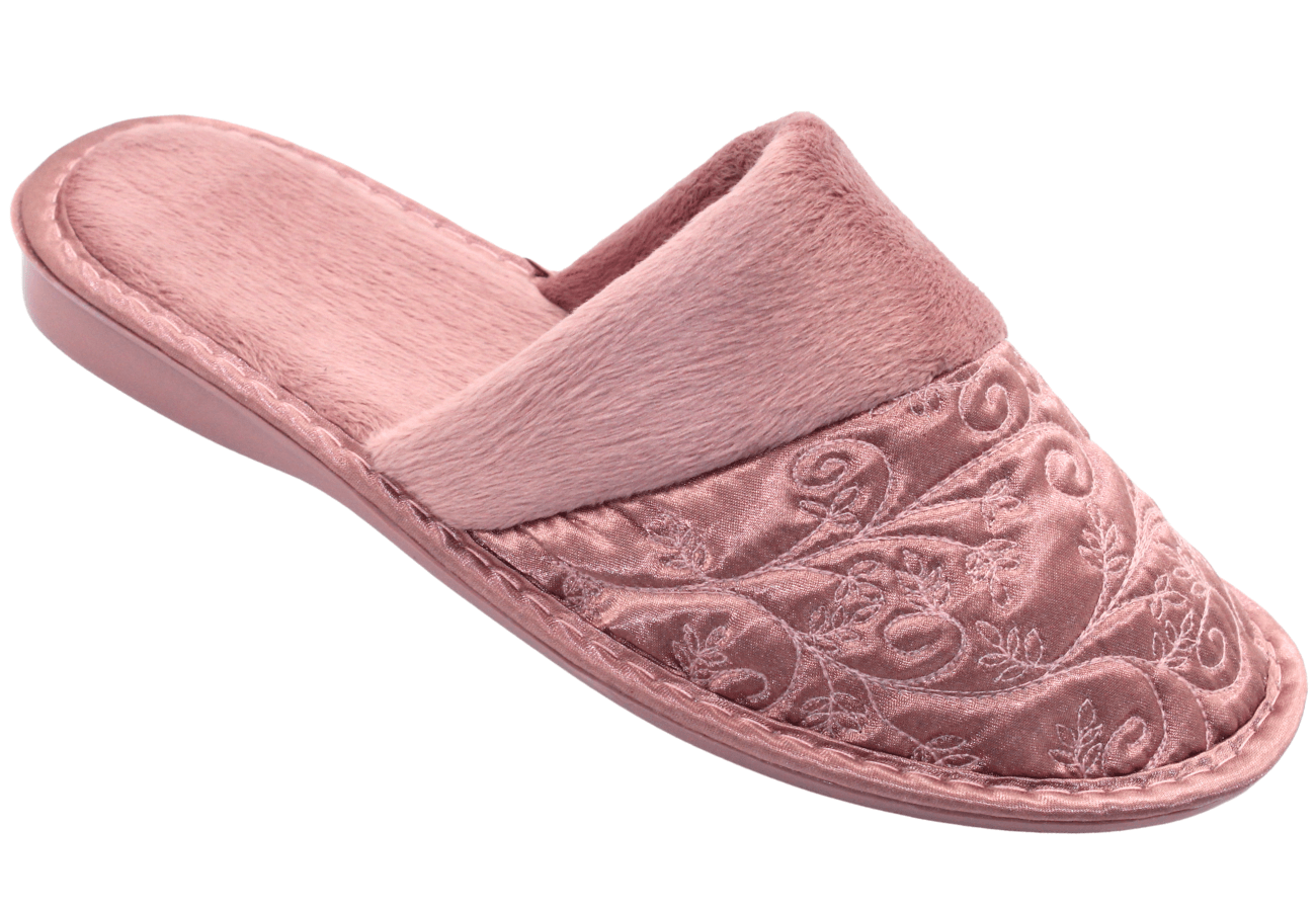 Ladies Embroidered Asymetric Pink Mule